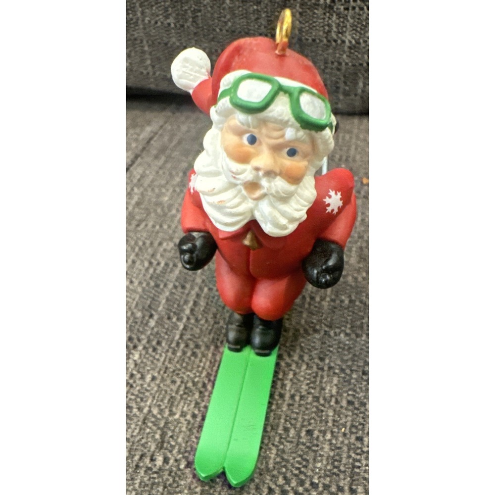 Vtg Hallmark Keepsake Ornament 1987 Hot Dogger skiing Santa! - Picture 5 of 9